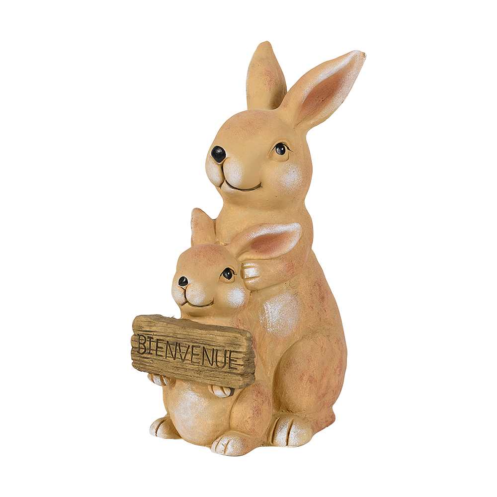 VERTUO Welcome Rabbits Beige 15 in.