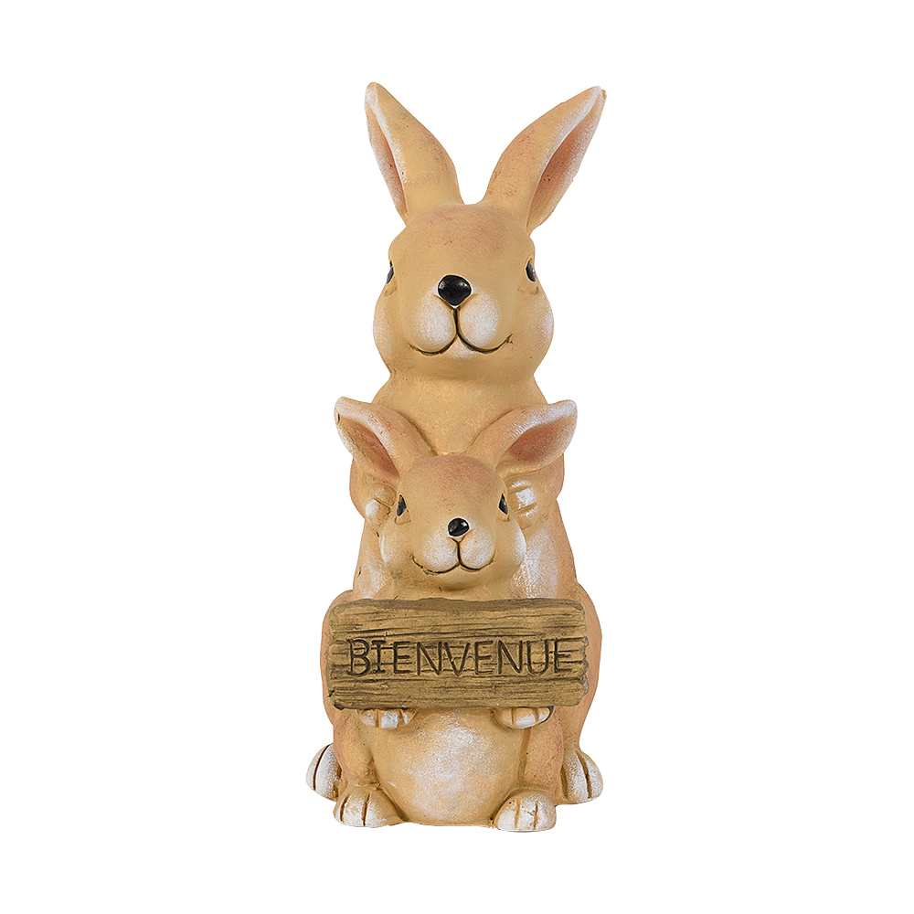 VERTUO Welcome Rabbits Beige 15 in.