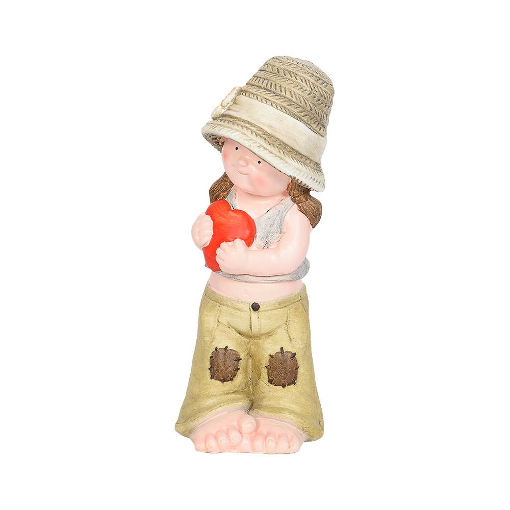 VERTUO Girl with a Red Heart 17 3/4 in.