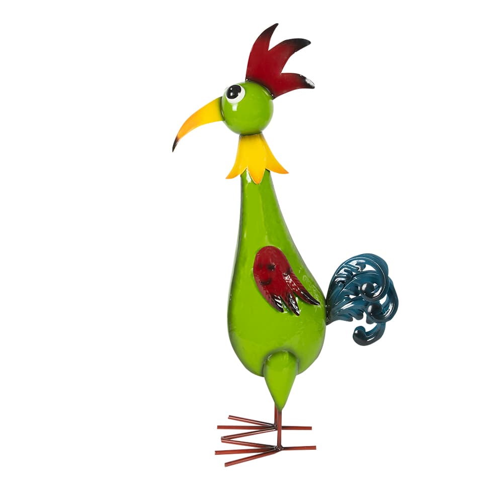 Coq décoratif en métal vert 21 7/8 po VERTUO