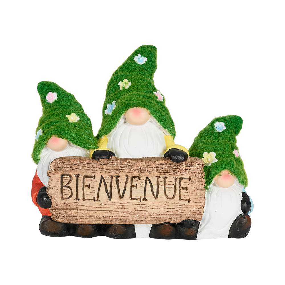 VERTUO Decorative Gnomes with Bienvenue Sign