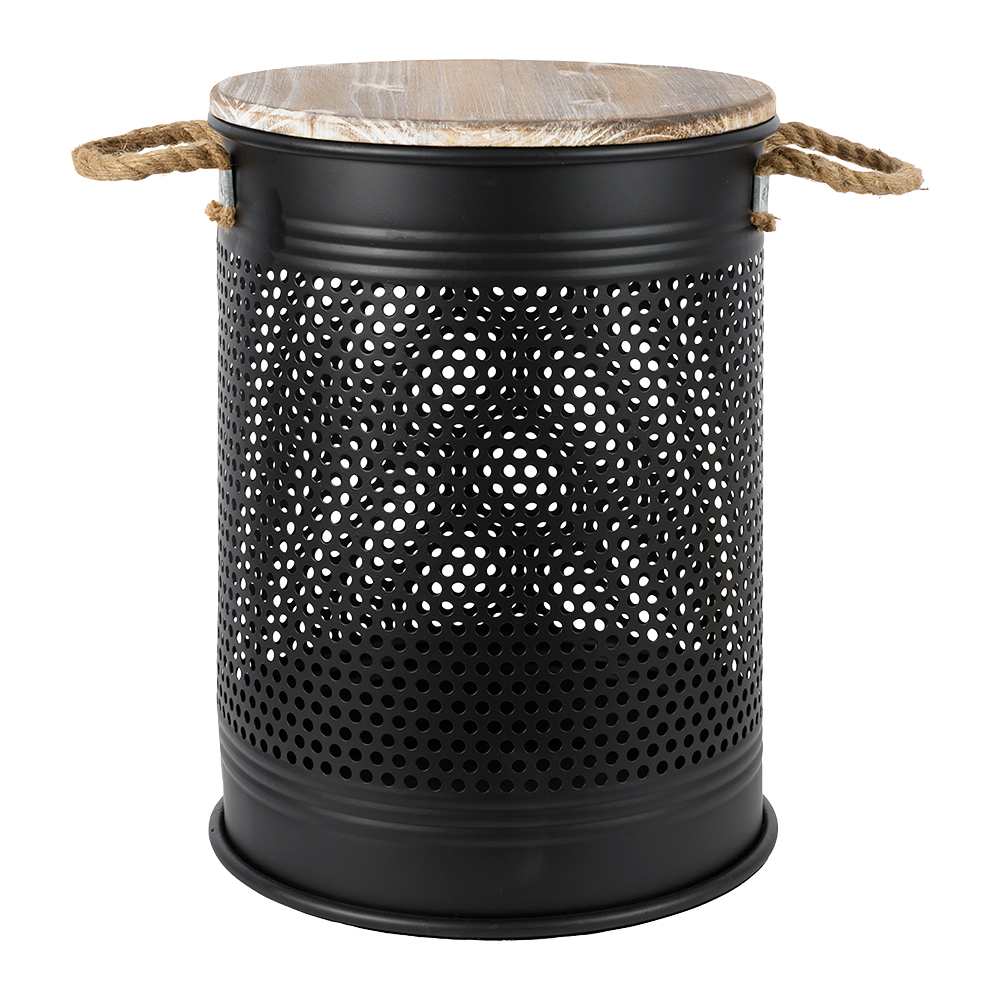 VERTUO Black Metallic Table with Storage 13&nbsp;3/16&nbsp;in