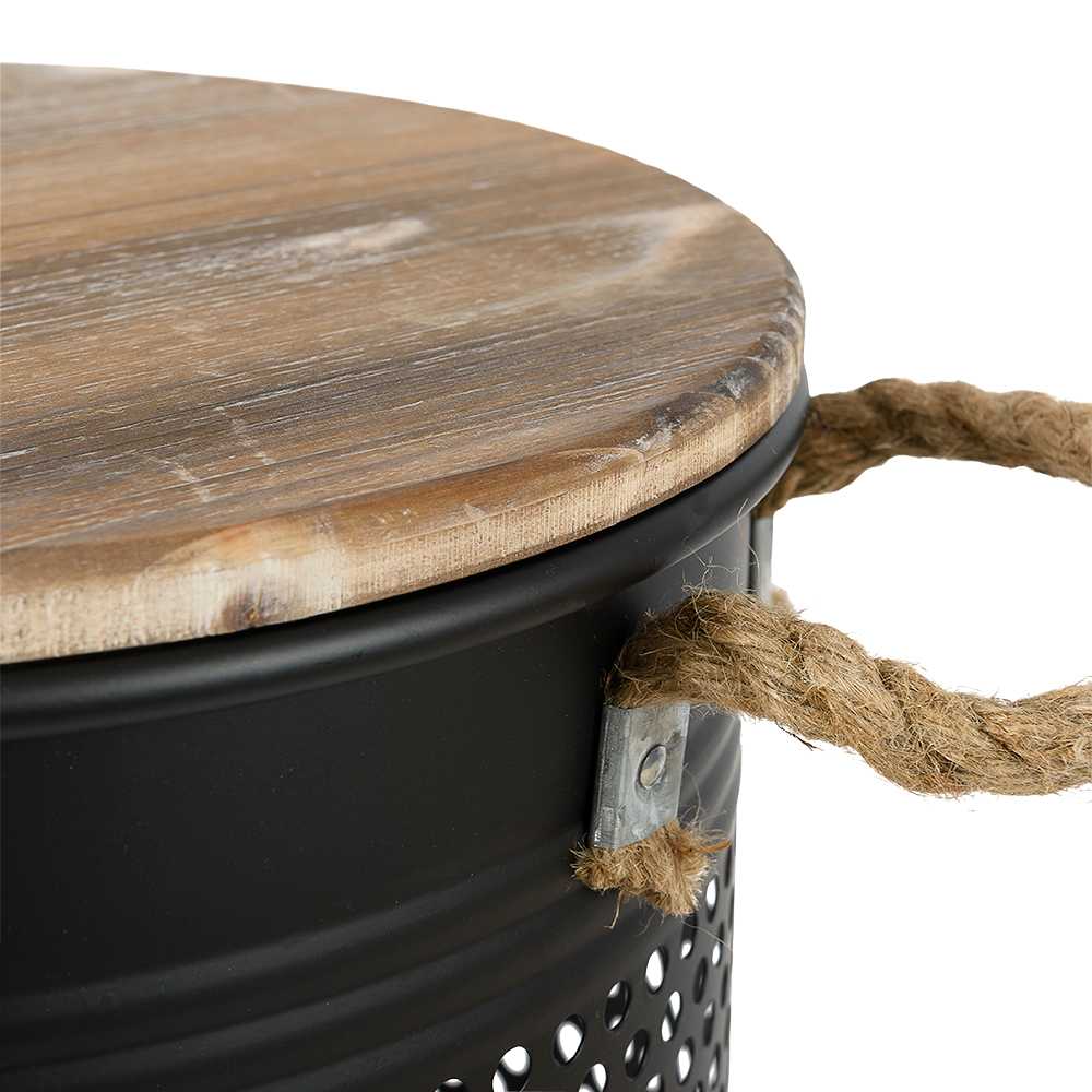 VERTUO Black Metallic Table with Storage 13&nbsp;3/16&nbsp;in