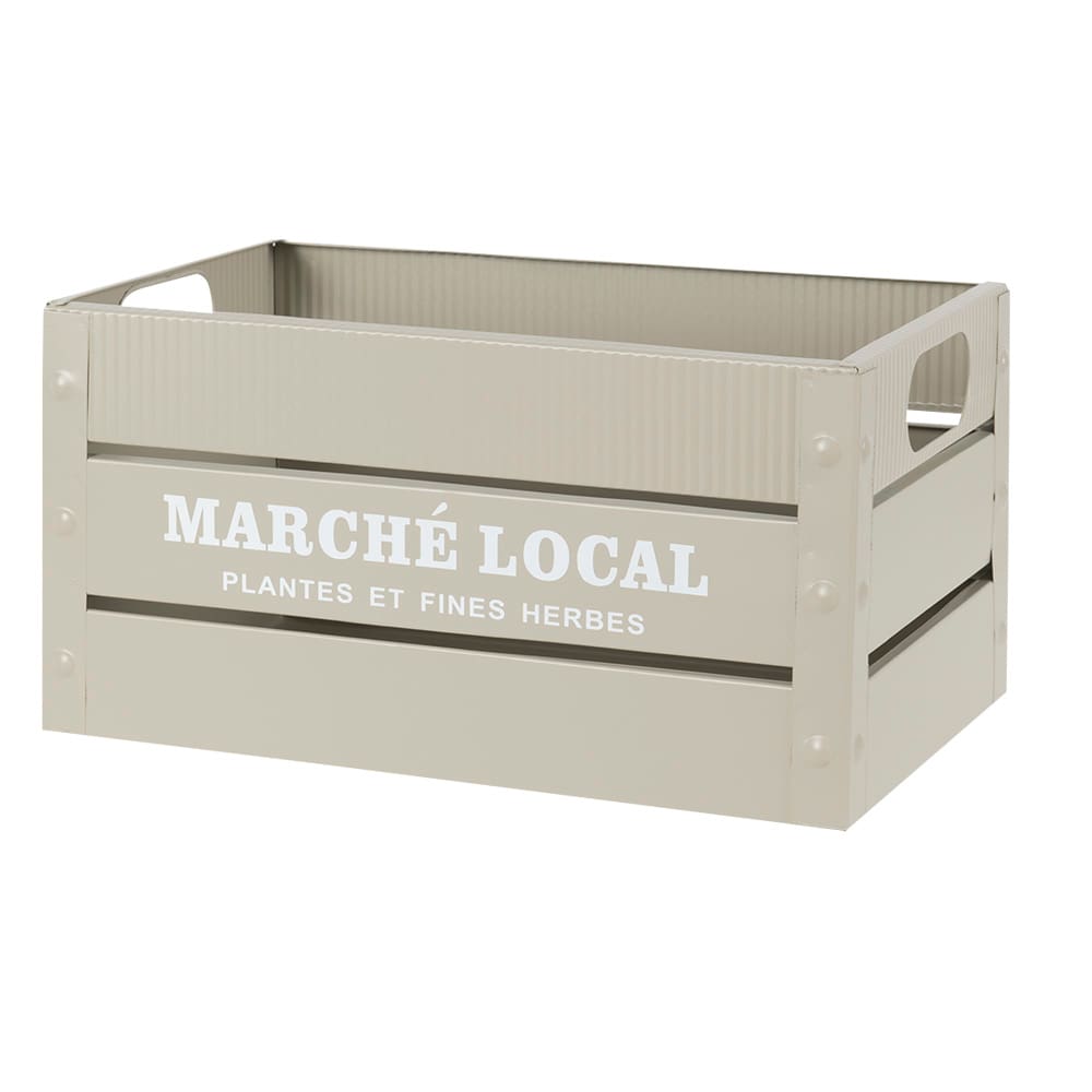 VERTUO Beige Metallic Storage Box Marché local 11 1/4 in x 8 in