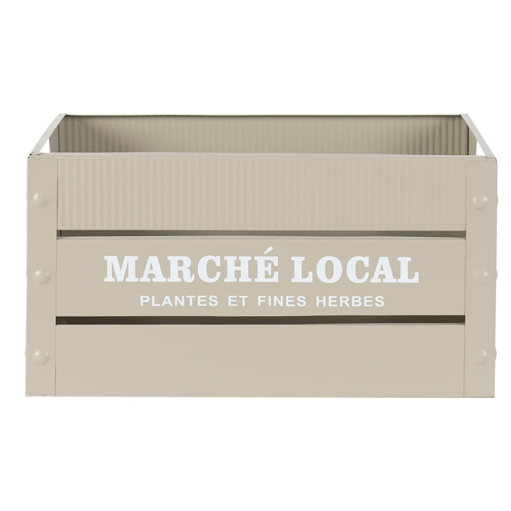 VERTUO Beige Metallic Storage Box Marché local 11 1/4 in x 8 in