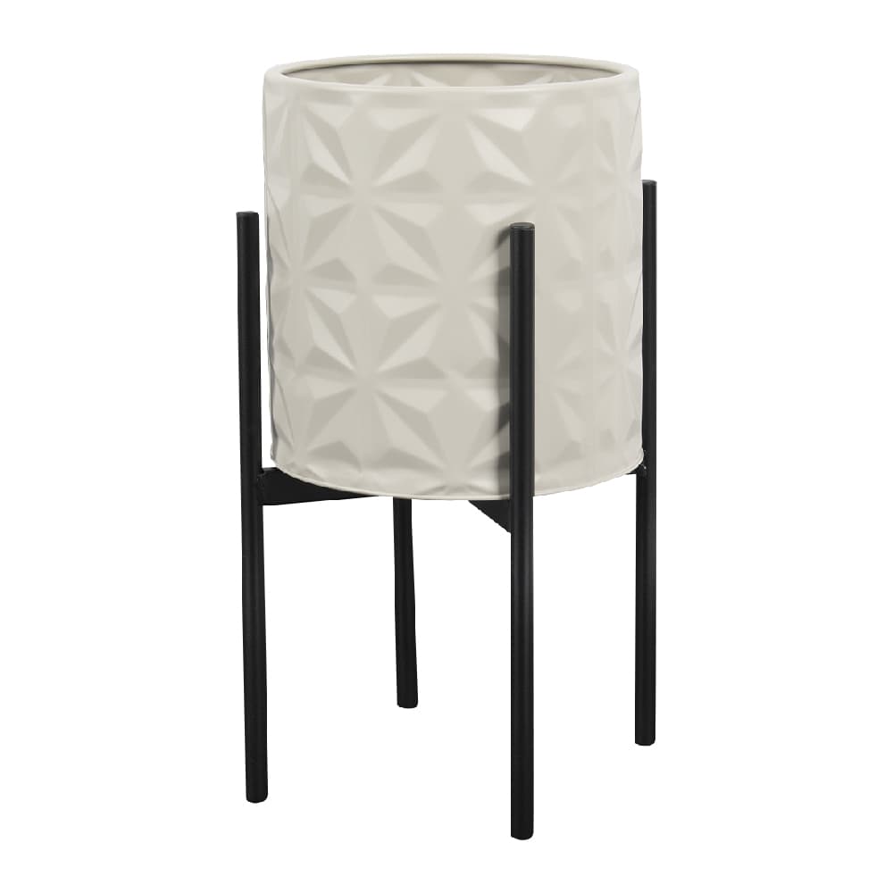 VERTUO Beige Metallic Standing Pot Cover 8 1/4 in