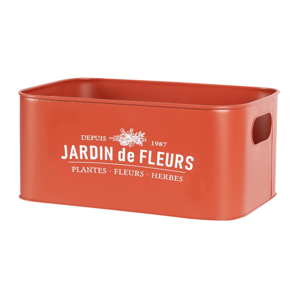 Panier de rangement métallique rouge Jardin de fleurs 11 5/8 po x 7 5/8 po VERTUO