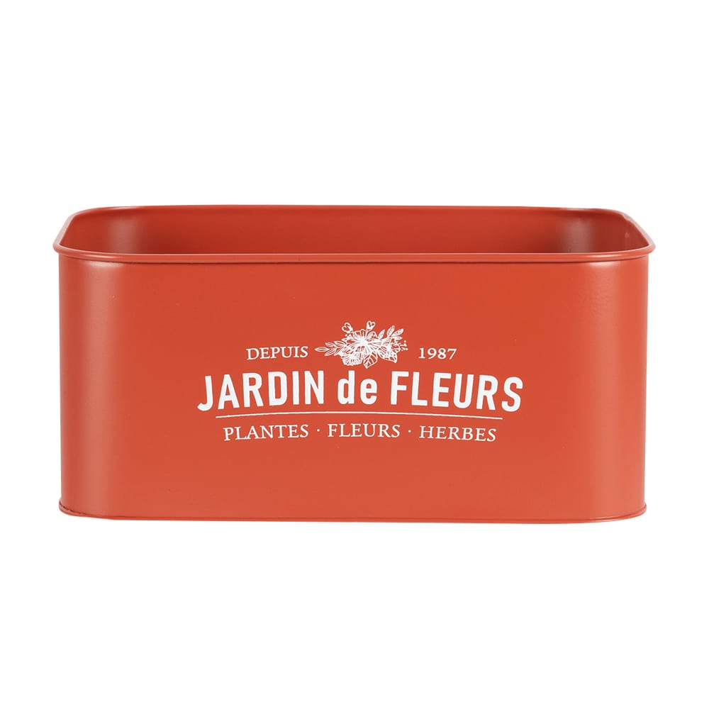 VERTUO Red Metallic Storage Basket Jardin de fleurs11 1/4 in x 8 in