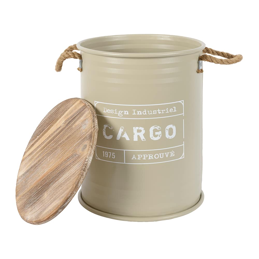 VERTUO Cargo Beige Metallic Table with Storage 12&nbsp;5/8&nbsp;in