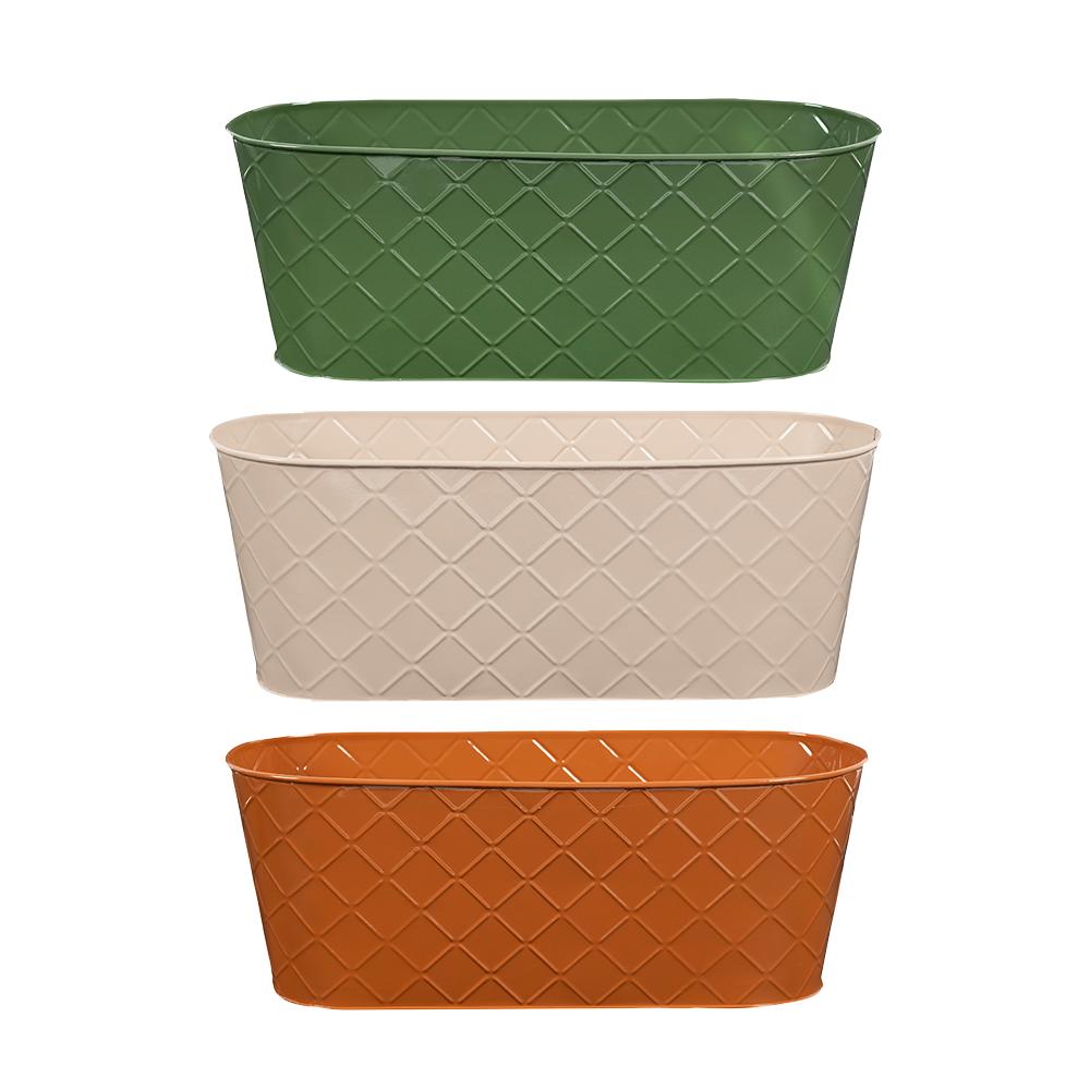 Jardinière métallique 14 1/2 po x 6 1/8 po Couleurs variées VERTUO