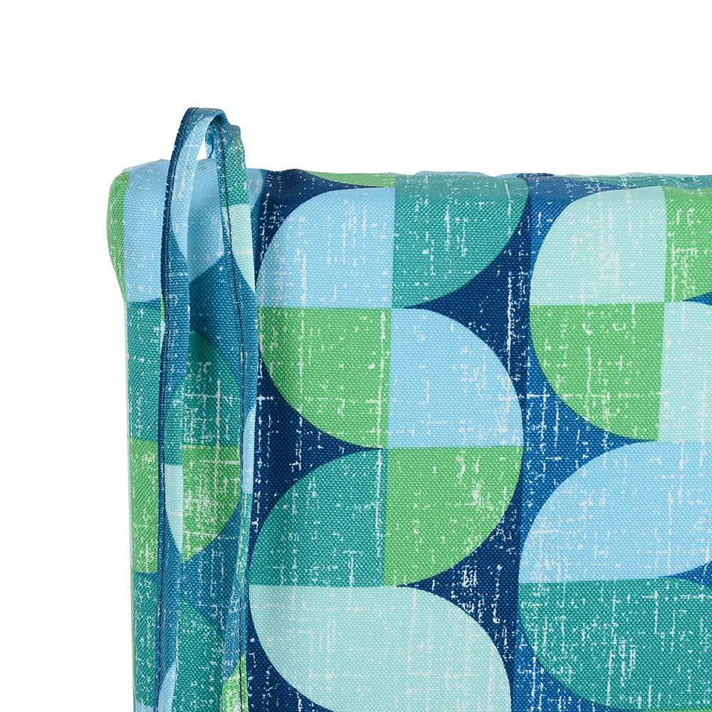 Geo Blue & Green Garden Chair Cushion 18&nbsp;in&nbsp;x&nbsp;18&nbsp;in