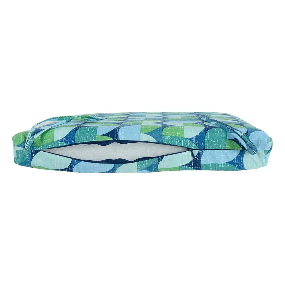 Geo Blue & Green Garden Chair Cushion 18&nbsp;in&nbsp;x&nbsp;18&nbsp;in