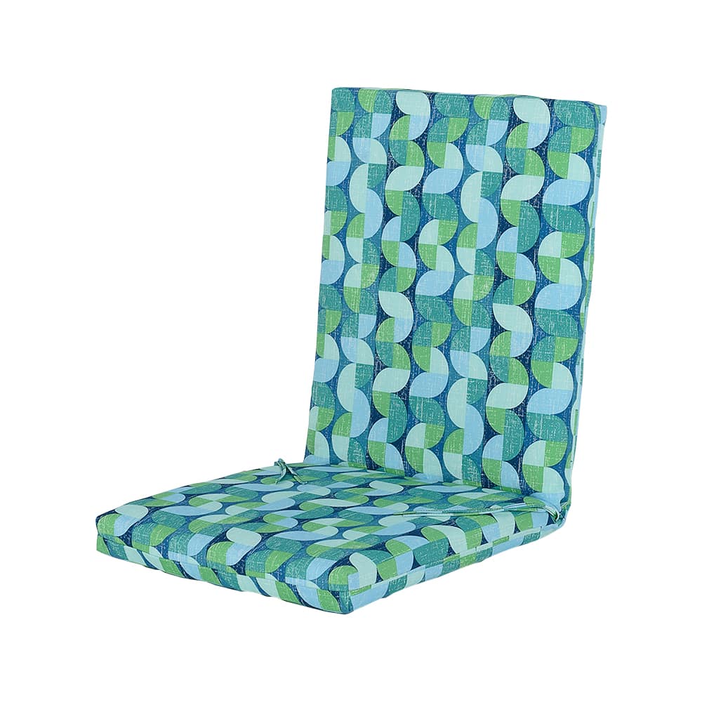 Geo Blue & Green High Back Garden Chair Cushion 45&nbsp;in&nbsp;x&nbsp;20&nbsp;in