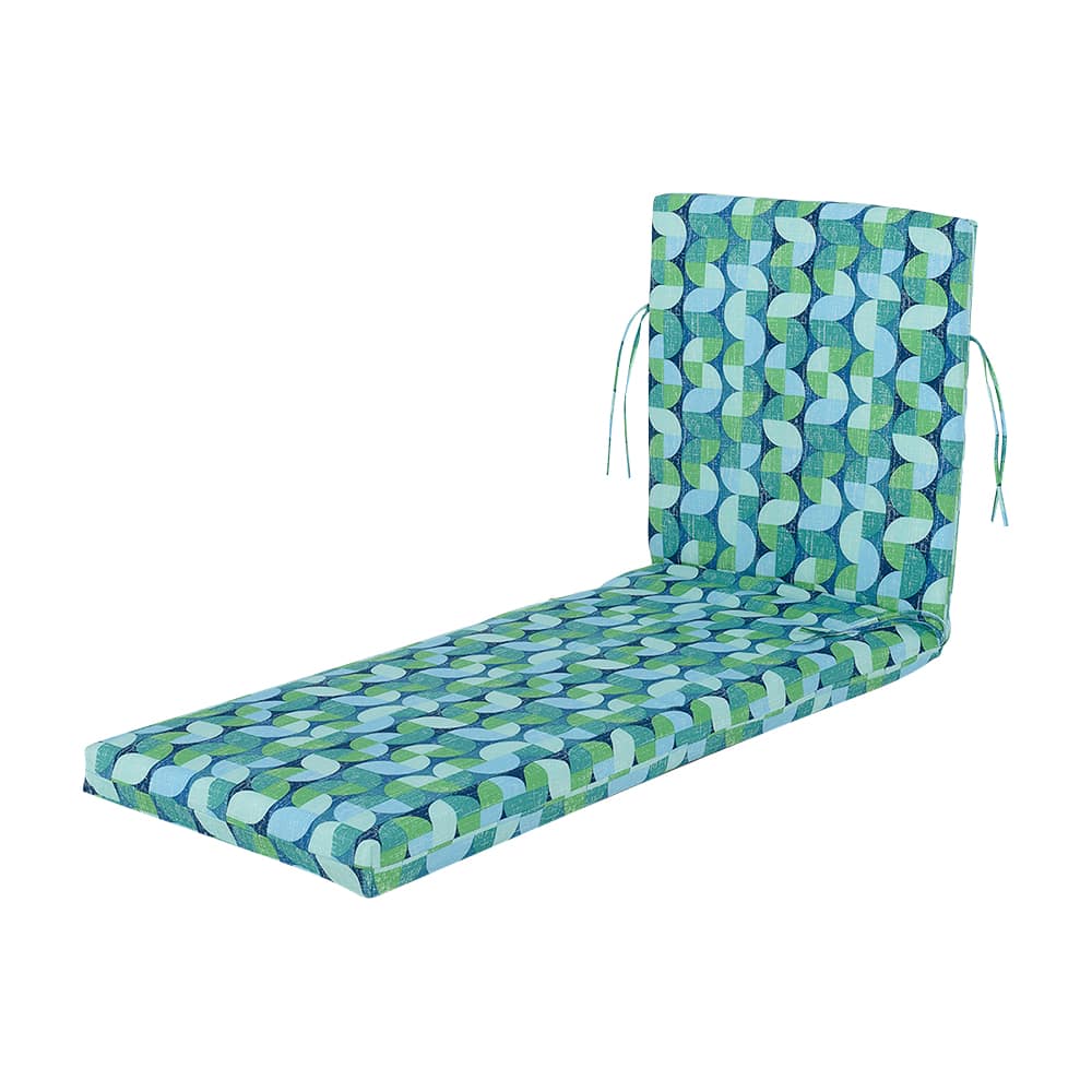 Geo Blue & Green Lounge Chair Cushion 70&nbsp;in&nbsp;x&nbsp;22&nbsp;in