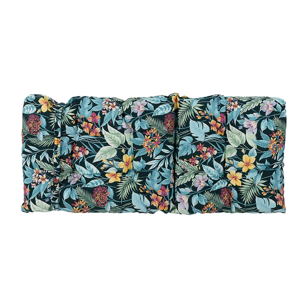 Aqua Flowers High Back Garden Chair Cushion 47&nbsp;in&nbsp;x&nbsp;20&nbsp;in