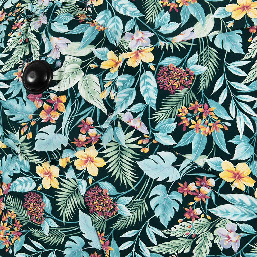 Aqua Flowers Tilting Patio Umbrella with Aluminum Pole 9 ft