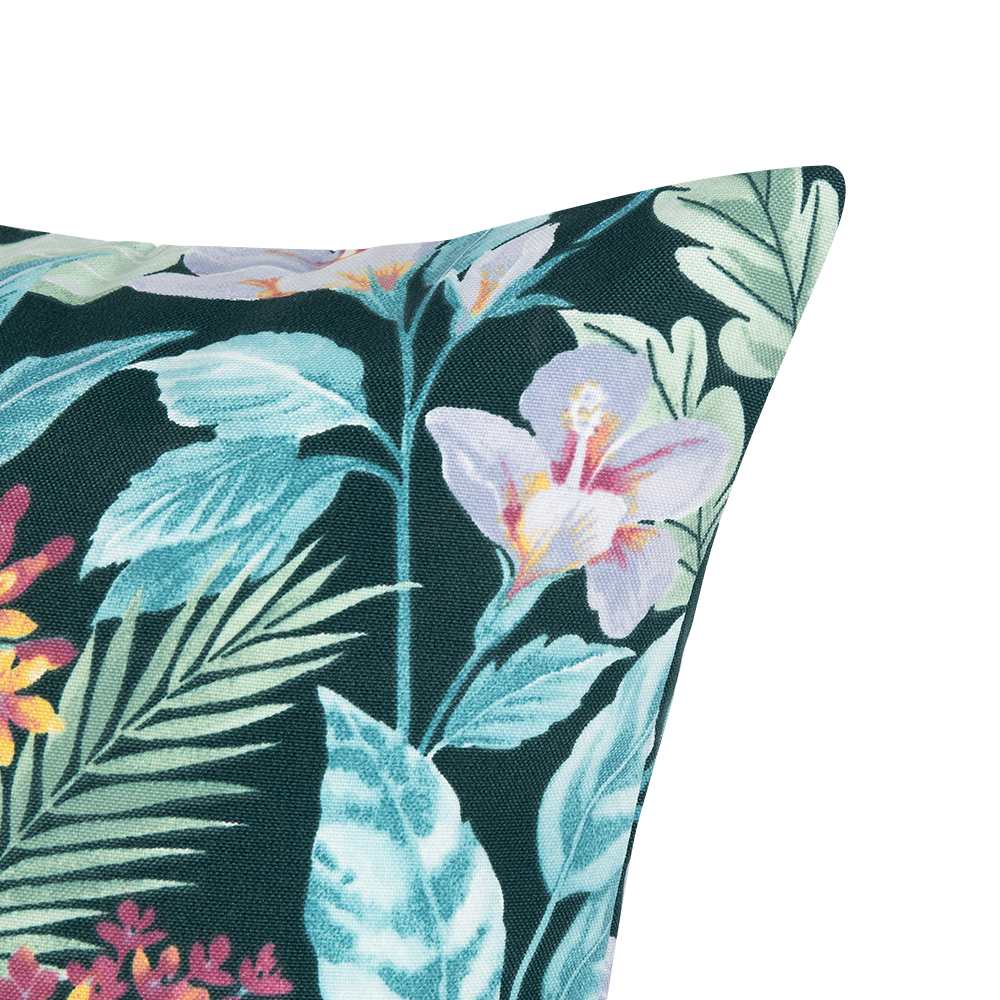 Aqua Flowers Patio Cushion 16&nbsp;in&nbsp;x&nbsp;16&nbsp;in