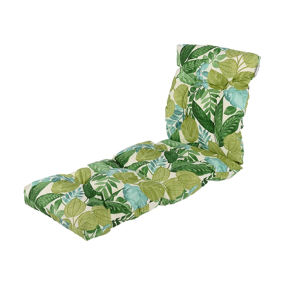Green & Cream Leaves Lounge Chair Cushion 70&nbsp;in&nbsp;x&nbsp;22&nbsp;in
