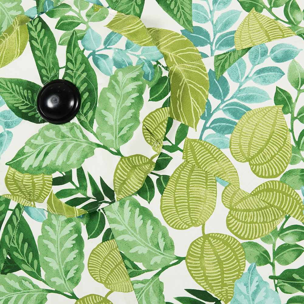 Green & Cream Leaves Tilting Patio Umbrella with Aluminum Pole 9 ft