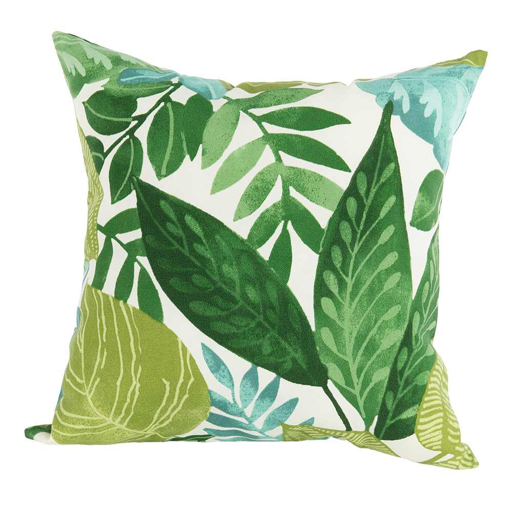 Green & Cream Leaves Patio Cushion 16&nbsp;in&nbsp;x&nbsp;16&nbsp;in