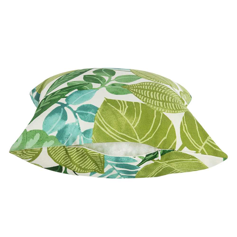 Green & Cream Leaves Patio Cushion 16&nbsp;in&nbsp;x&nbsp;16&nbsp;in