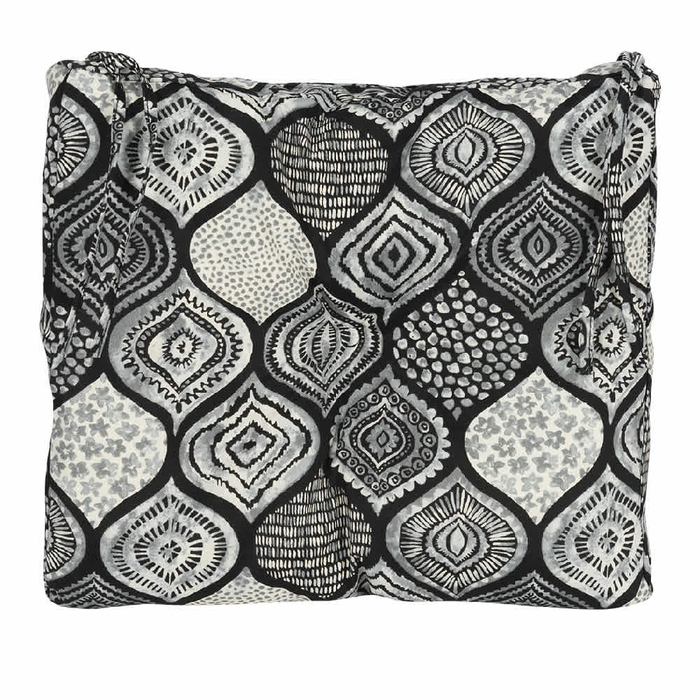 Grey & Black Pattern Garden Chair Cushion 18&nbsp;in&nbsp;x&nbsp;20&nbsp;in