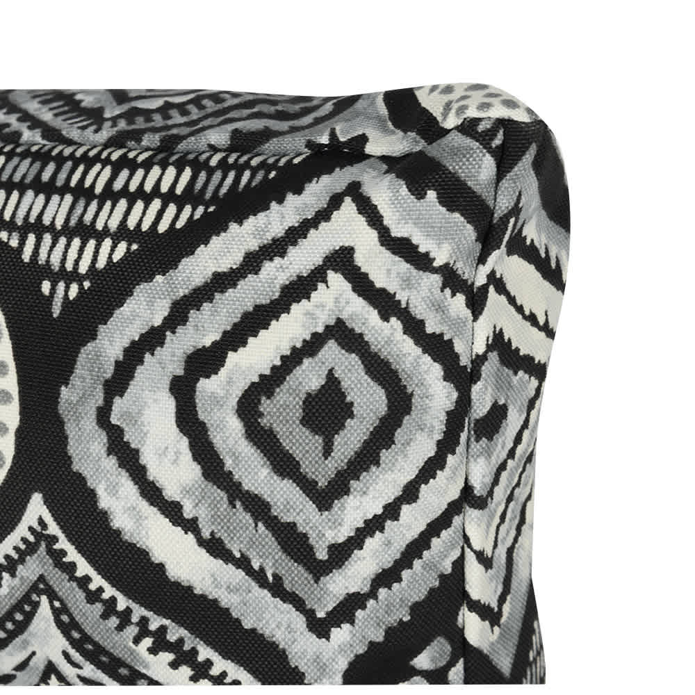 Grey & Black Pattern Garden Chair Cushion 18&nbsp;in&nbsp;x&nbsp;20&nbsp;in