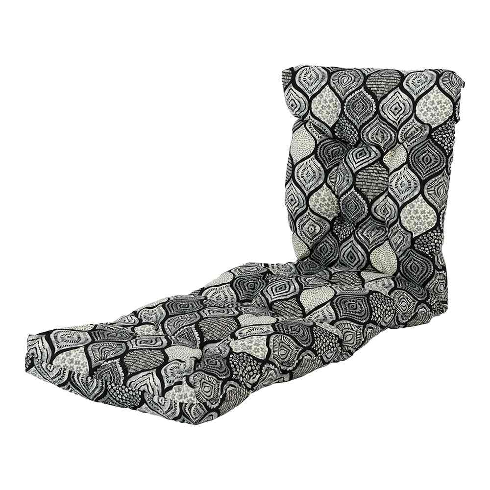 Coussin pour chaise longue de jardin Motif gris et noir 70&nbsp;po x 22&nbsp;po