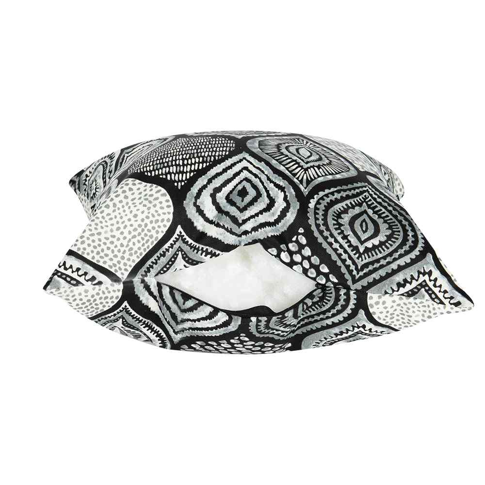 Grey & Black Pattern Patio Cushion 16&nbsp;in&nbsp;x&nbsp;16&nbsp;in
