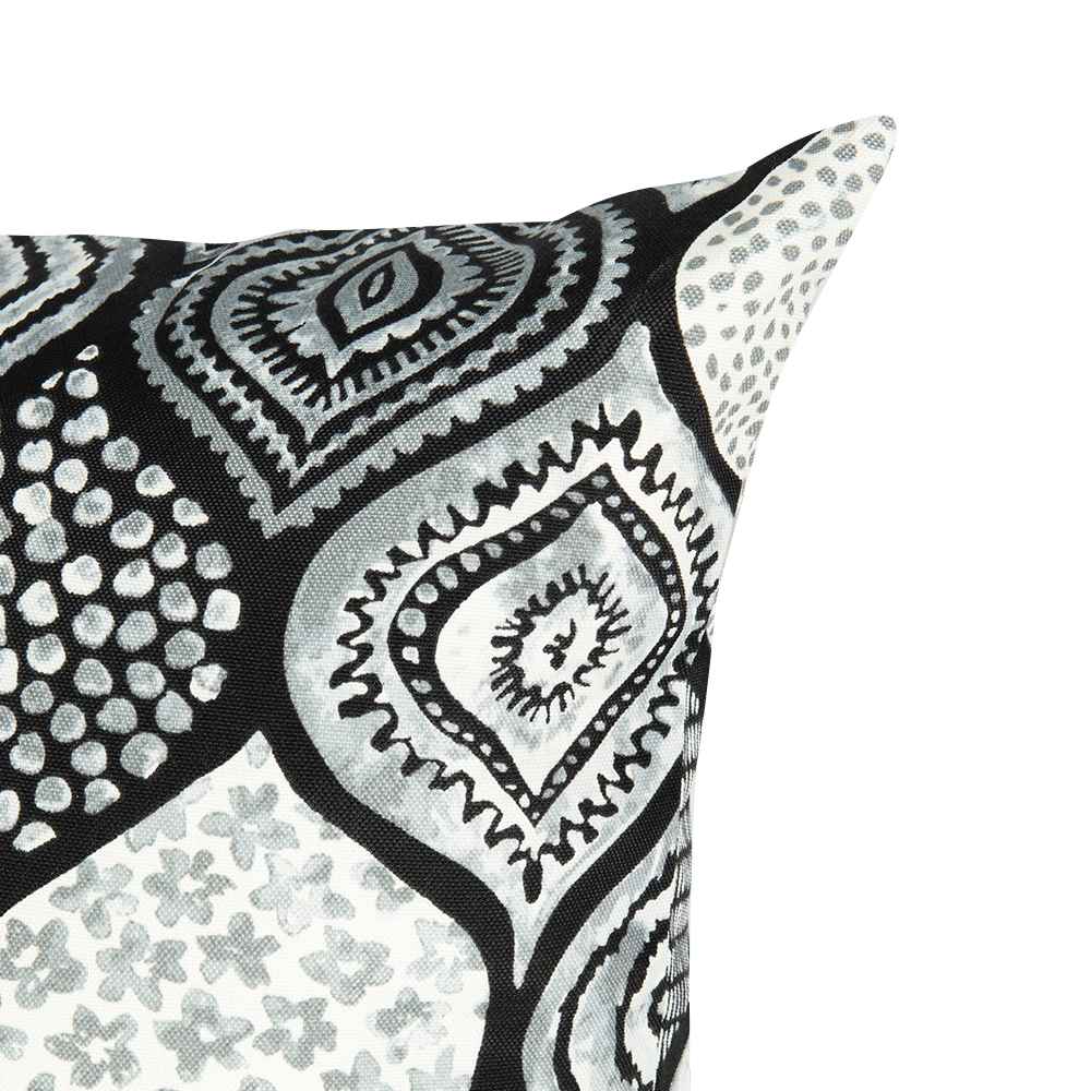 Grey & Black Pattern Patio Cushion 16&nbsp;in&nbsp;x&nbsp;16&nbsp;in