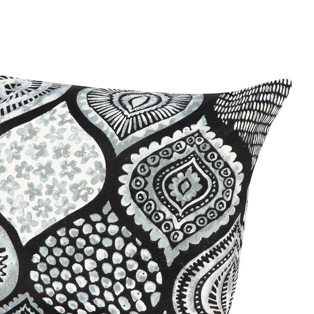 Grey & Black Pattern Patio Cushion 10&nbsp;1/2&nbsp;in&nbsp;x&nbsp;19&nbsp;in