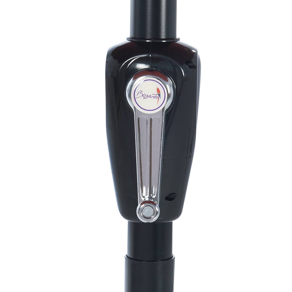 Beige & Black Stripe Tilting Patio Umbrella with Aluminum Pole 9 ft