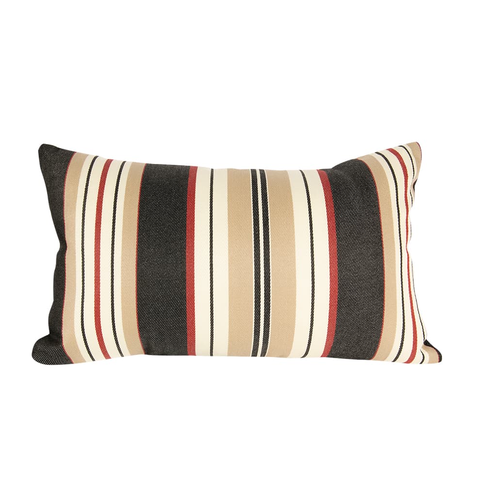 Coussin de patio Rayé beige et noir 10&nbsp;1/2 po x 19&nbsp;po