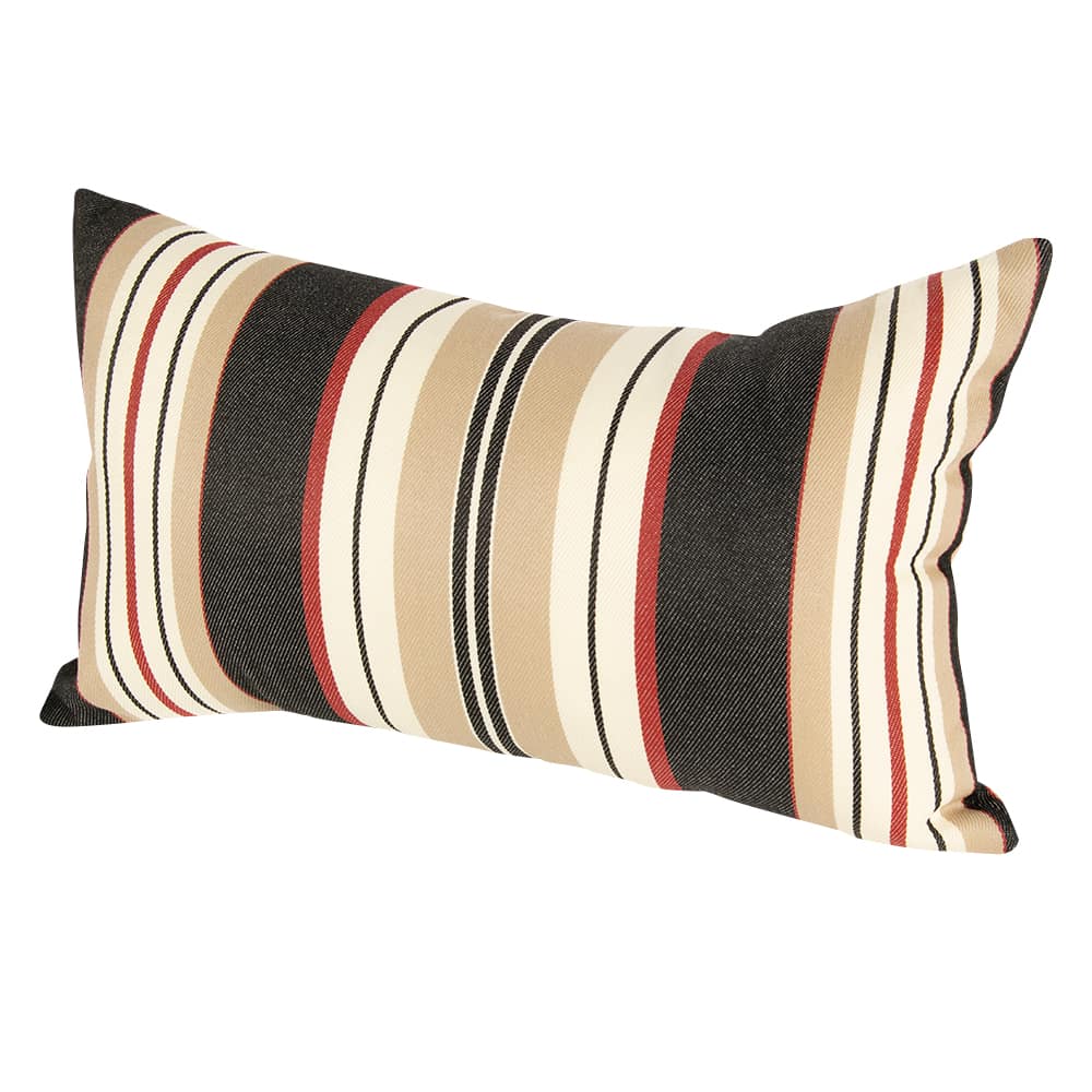 Coussin de patio Rayé beige et noir 10&nbsp;1/2 po x 19&nbsp;po