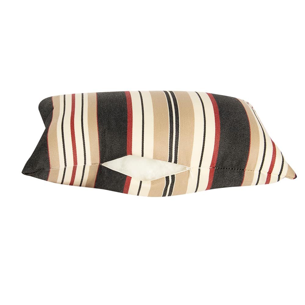 Coussin de patio Rayé beige et noir 10&nbsp;1/2 po x 19&nbsp;po