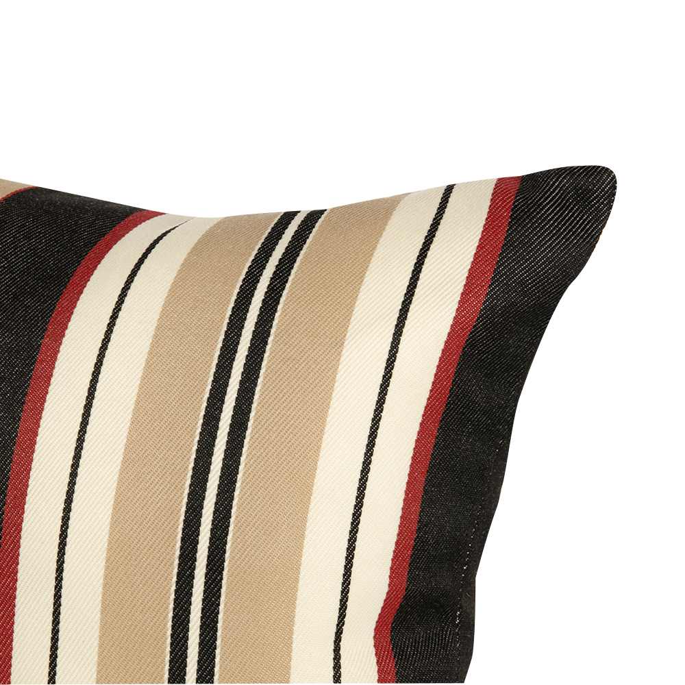 Coussin de patio Rayé beige et noir 10&nbsp;1/2 po x 19&nbsp;po