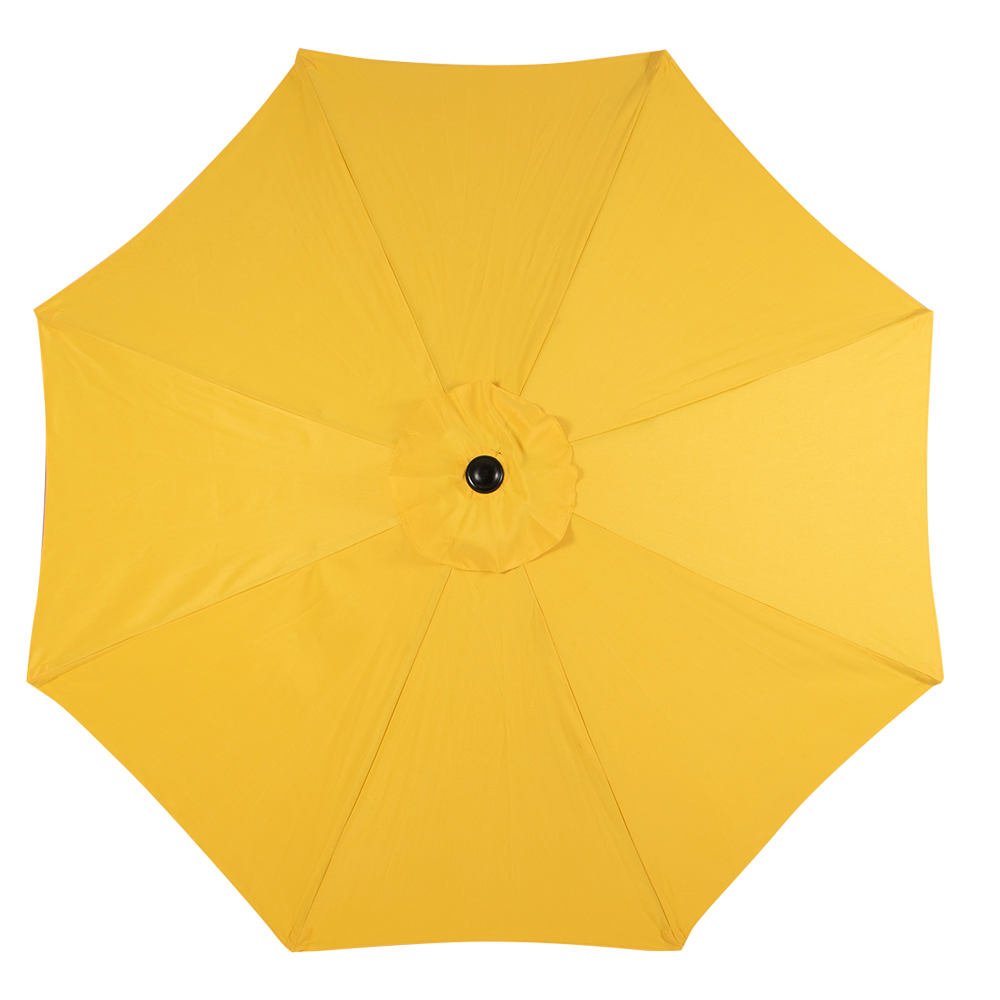 Yellow Tilting Patio Umbrella with Aluminum Pole 9 ft