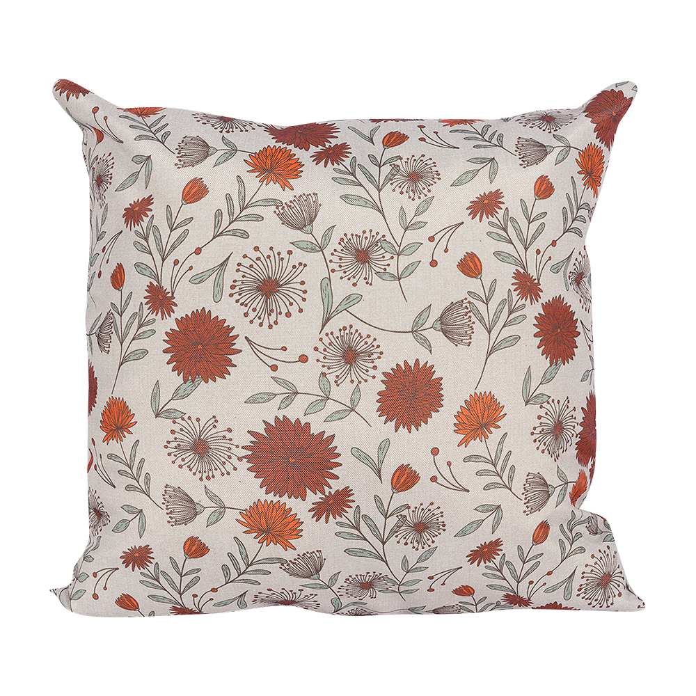 Beige Flower Patio Cushion 16&nbsp;in&nbsp;x&nbsp;16&nbsp;in