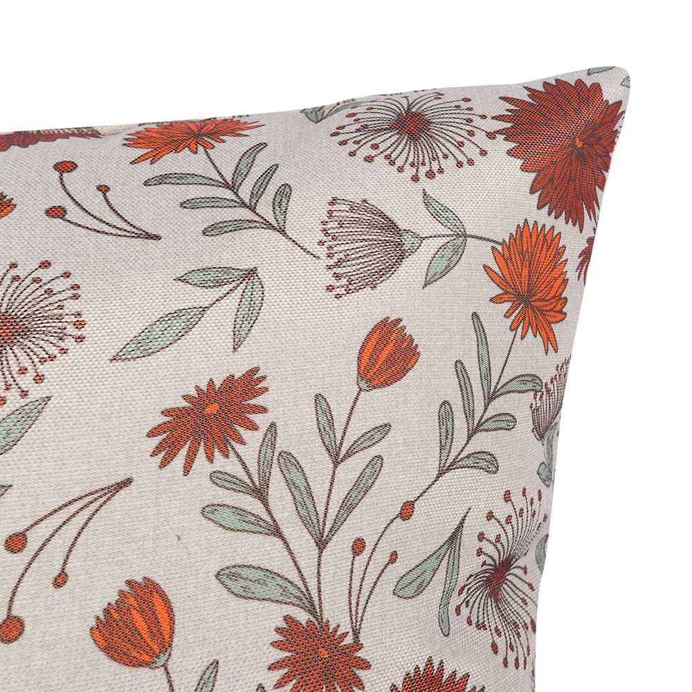 Coussin de patio Fleur beige 16&nbsp;po x 16&nbsp;po