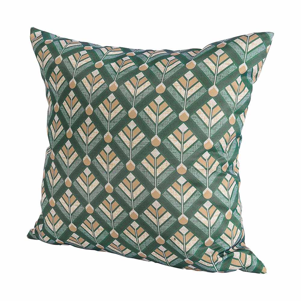 Coussin de patio Geo vert 16&nbsp;po x 16&nbsp;po