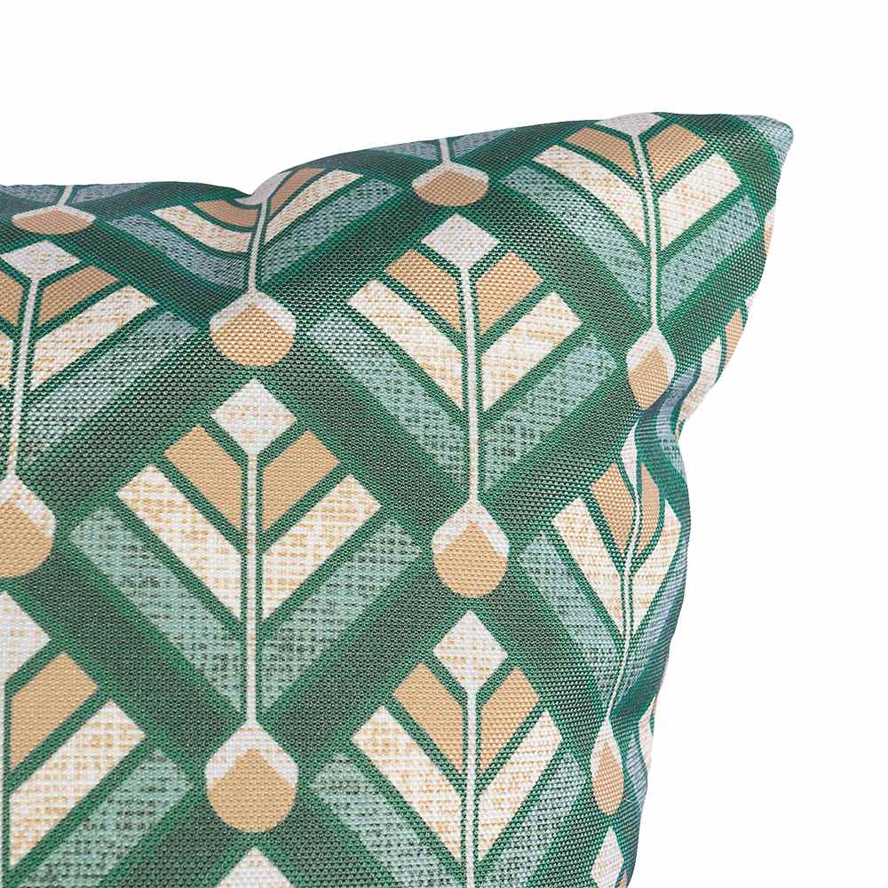 Coussin de patio Geo vert 16&nbsp;po x 16&nbsp;po