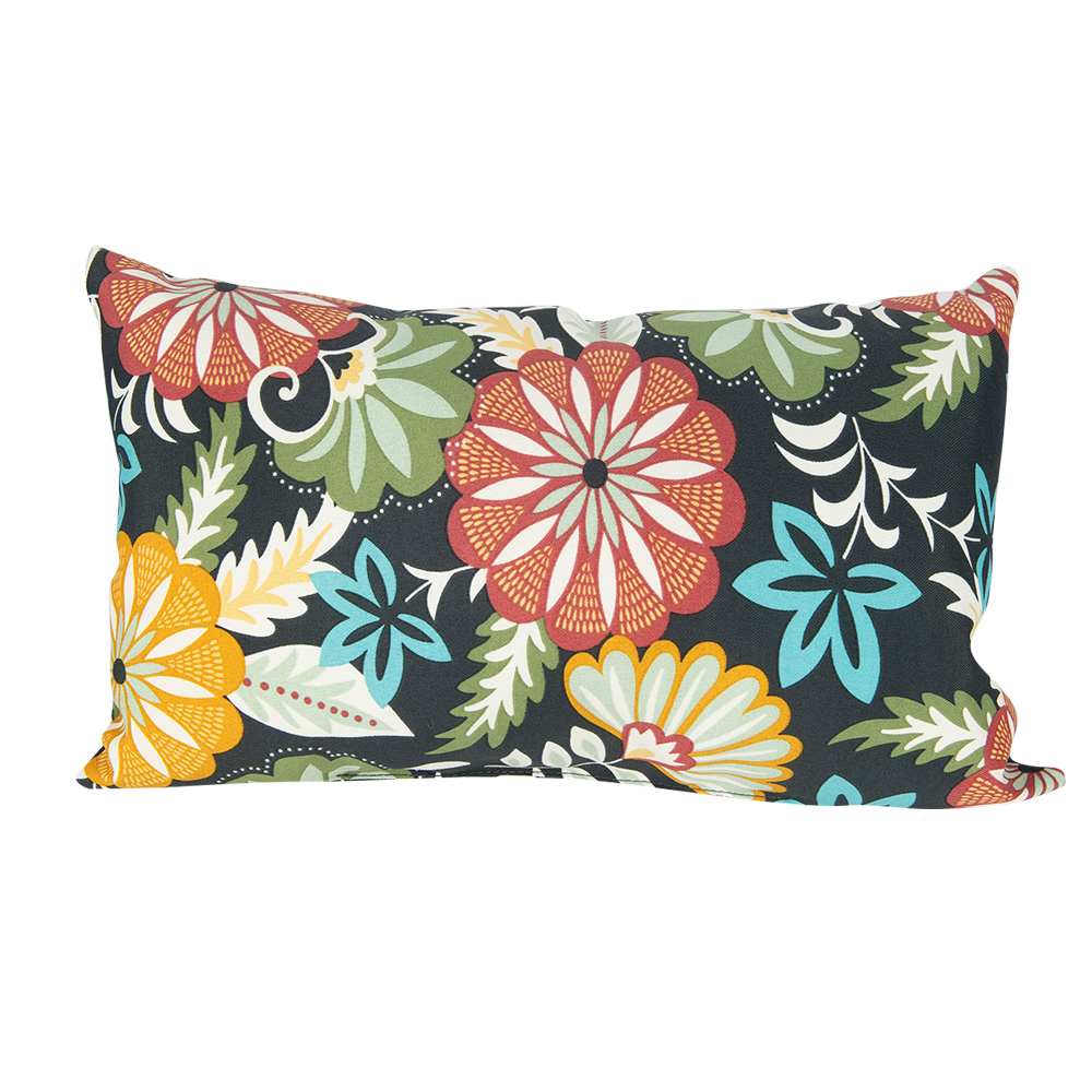 Coussin de patio Fleurs multi 10&nbsp;1/2 po x 19&nbsp;po