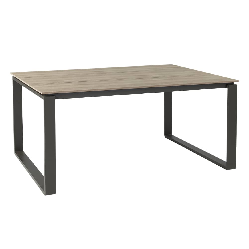 Table de jardin rectangulaire en aluminium chocolat et naturel 39 3/8 po x 65 po VERTUO