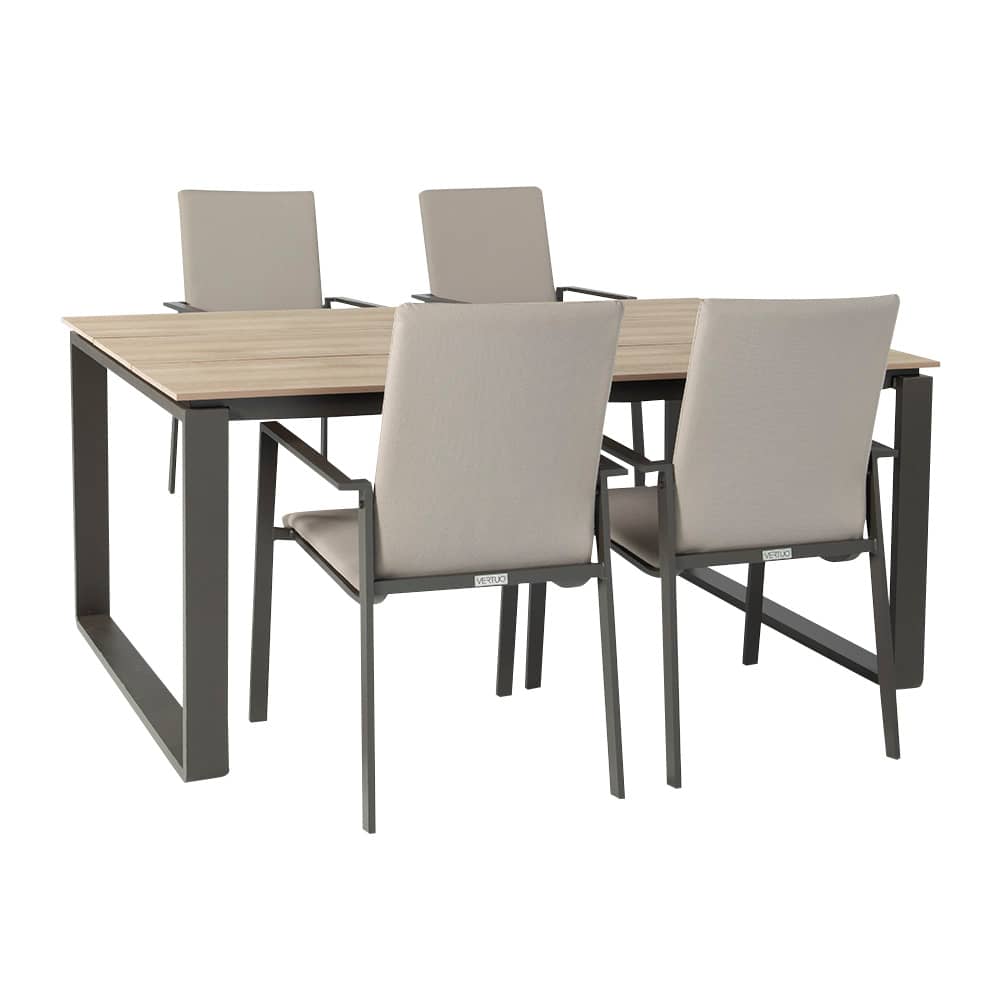 VERTUO Chocolate & Natural Aluminum Rectangular Garden Table 39&nbsp;3/8&nbsp;in.&nbsp;x&nbsp;65&nbsp;in.