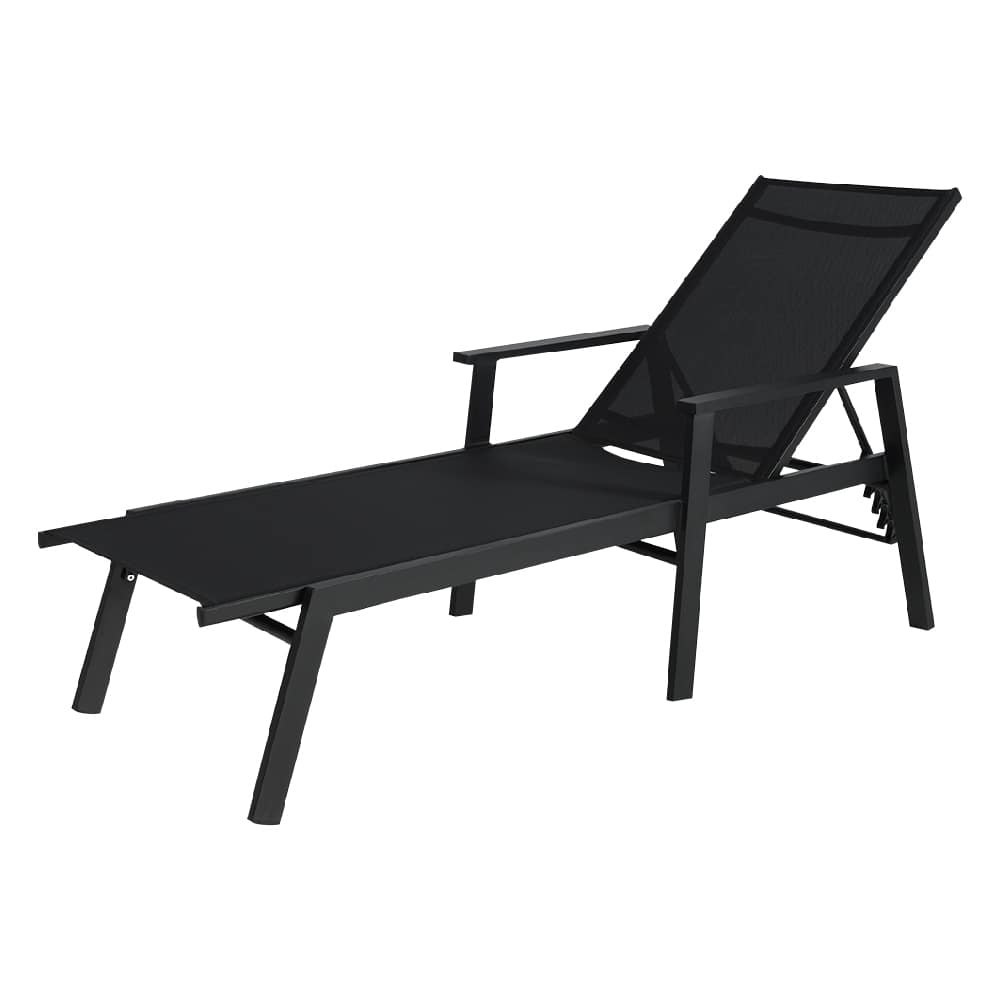 VERTUO Black Aluminum Lounge Chair