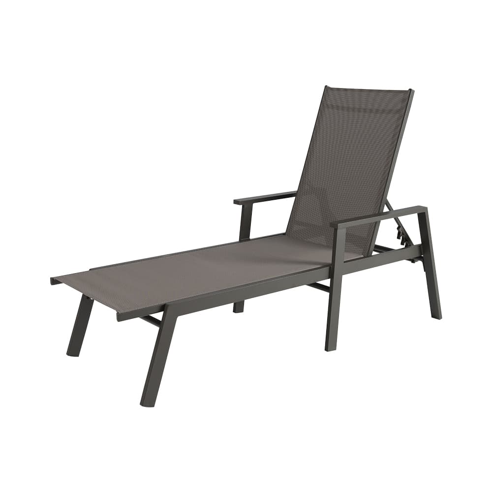 VERTUO Chocolate & Beige Aluminum Lounge Chair