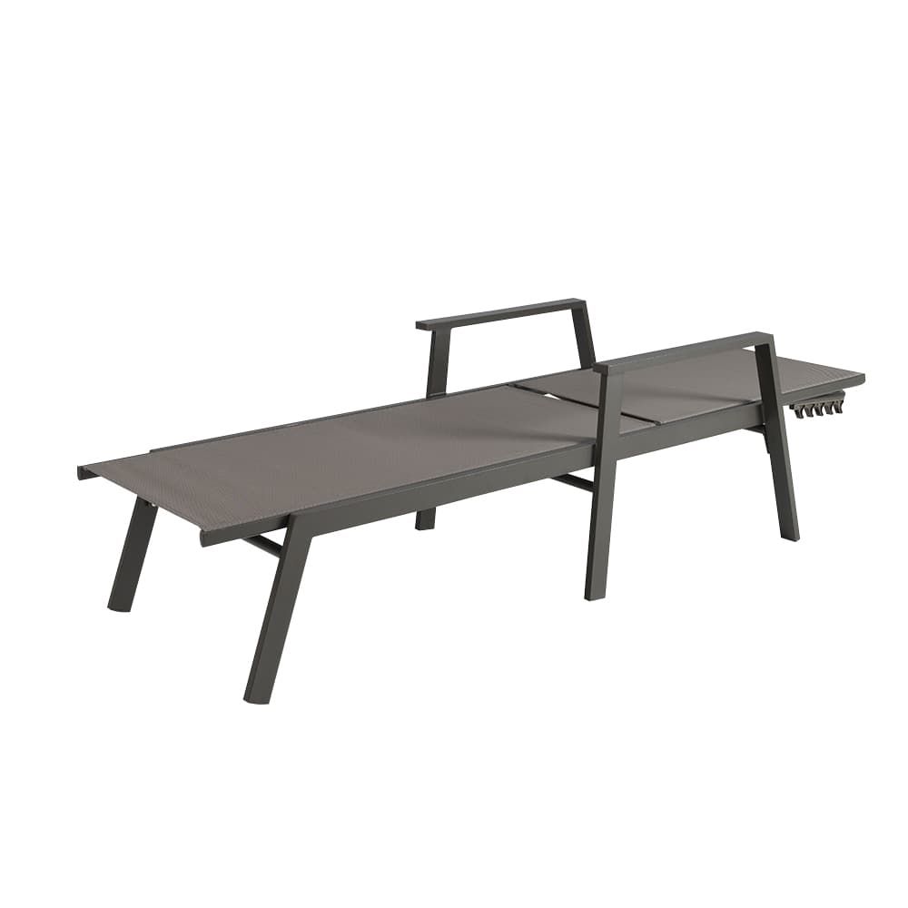 VERTUO Chocolate & Beige Aluminum Lounge Chair