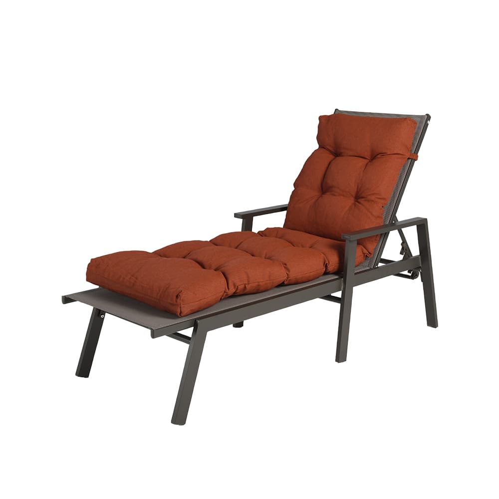 VERTUO Chocolate & Beige Aluminum Lounge Chair