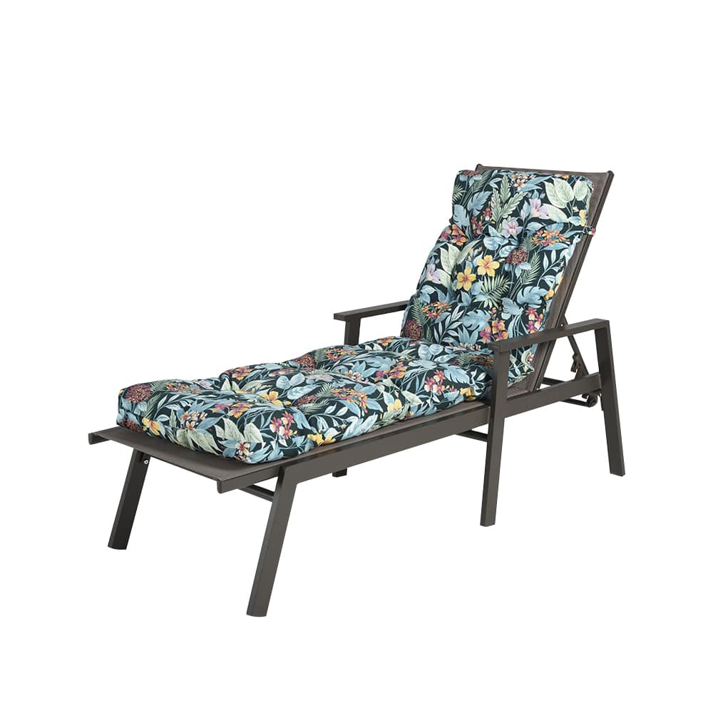 VERTUO Chocolate & Beige Aluminum Lounge Chair