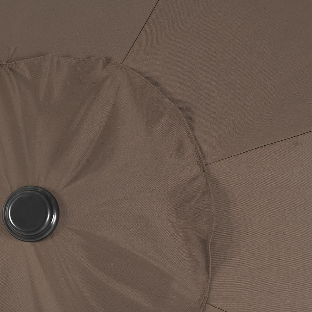 Parasol inclinable brun avec mât en aluminium 9 pi VERTUO